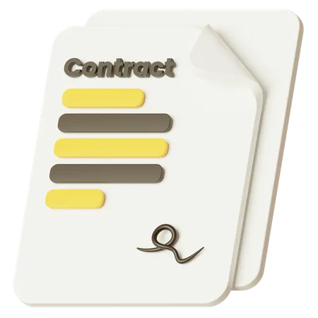Documento de contrato  3D Icon