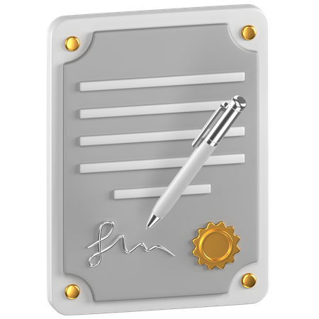 Documento de contrato  3D Icon