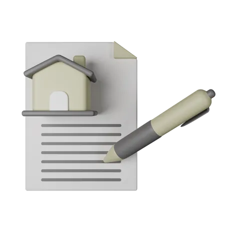 Contrato de casa  3D Icon