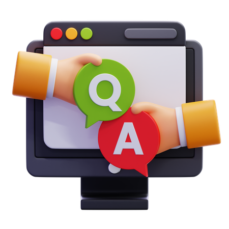 Preguntas y respuestas en línea  3D Icon