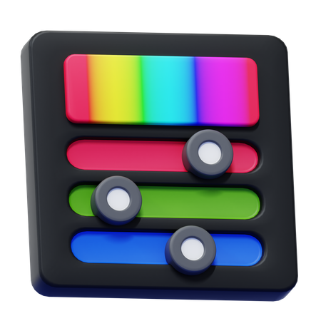 Control deslizante de color  3D Icon