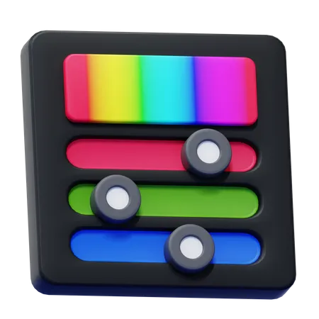 Control deslizante de color  3D Icon