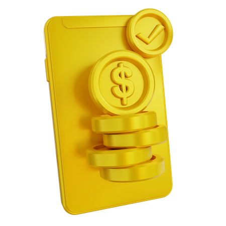 Cheque financiero en el móvil  3D Icon