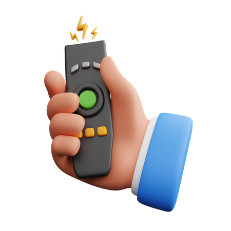 Mano sosteniendo el control remoto del televisor  3D Icon