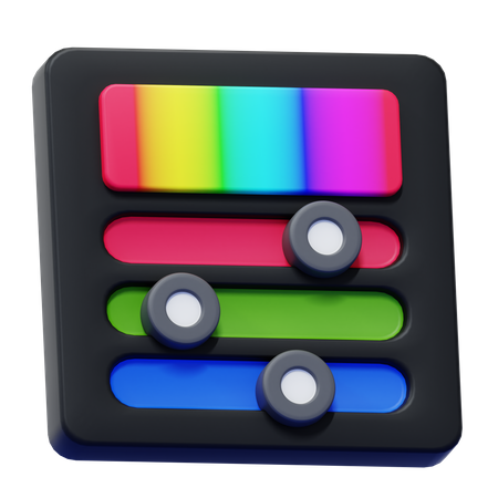 Controle deslizante de cores  3D Icon