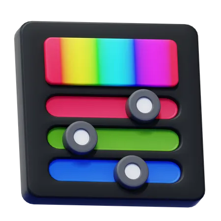 Controle deslizante de cores  3D Icon