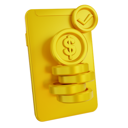 Contrôle financier sur mobile  3D Icon