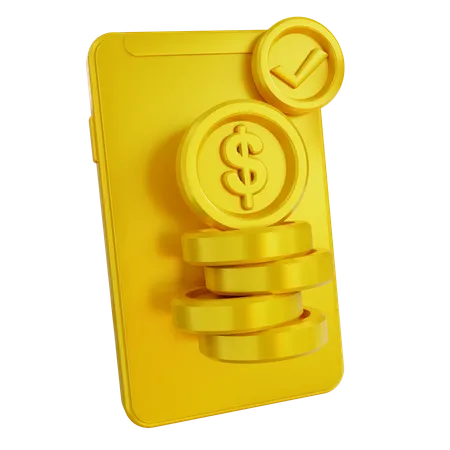 Contrôle financier sur mobile  3D Icon