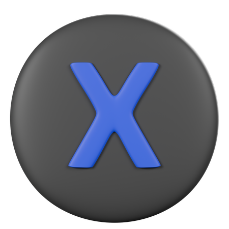 Controller X Button  3D Icon