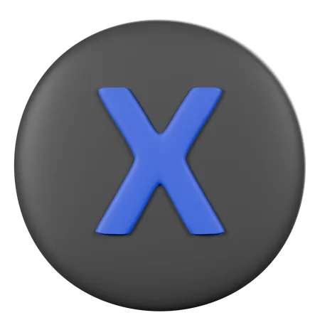 Controller X Button  3D Icon