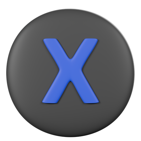 Controller X Button  3D Icon