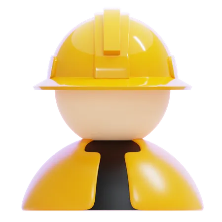 Contruction Worker  3D Icon
