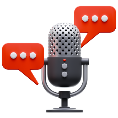 Conversa de podcast  3D Icon