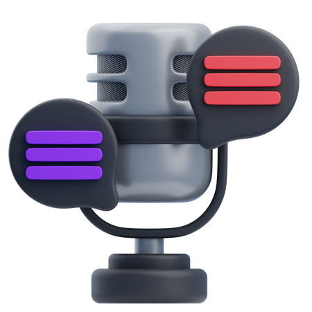 Conversa de podcast  3D Icon