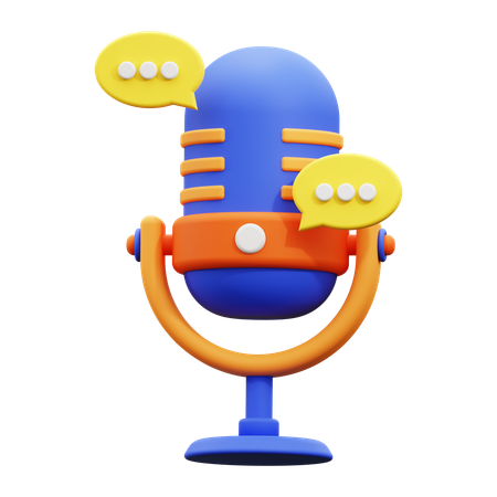 Conversa de podcast  3D Icon