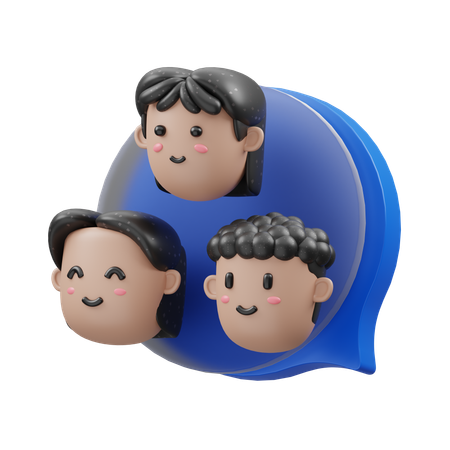 Conversa em grupo  3D Icon