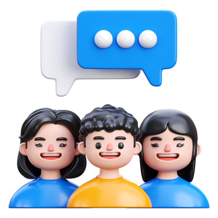 Conversa em grupo  3D Icon