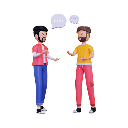 Conversa entre dois homens  3D Illustration