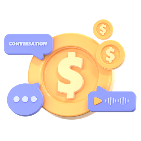 Conversación de pago  3D Icon