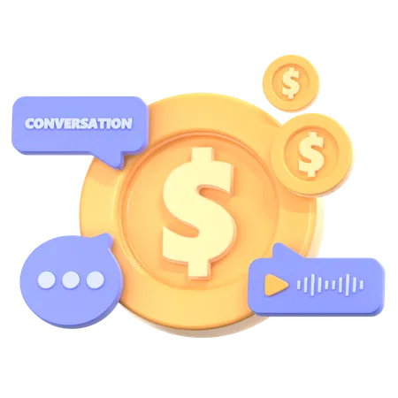 Conversación de pago  3D Icon