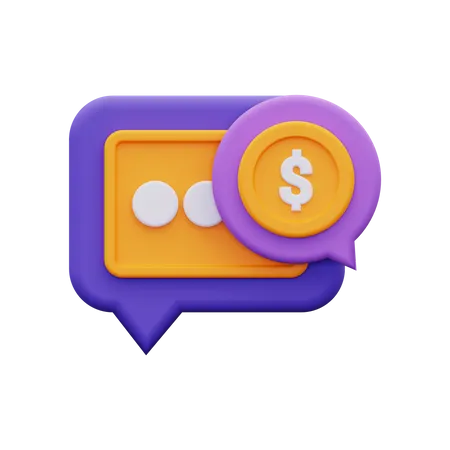 3 D Payment Conversation Icon 3D Icon