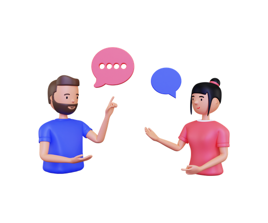 Conversation between male and female  3D Icon