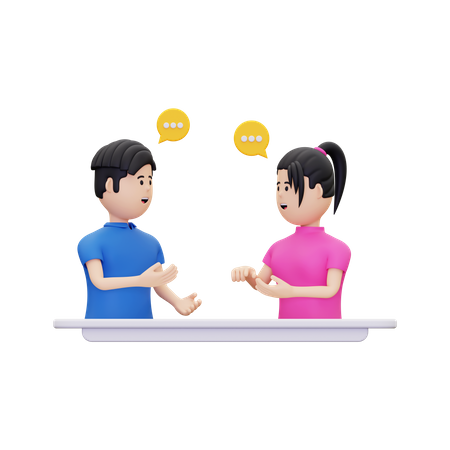 Conversation between male and female  3D Icon