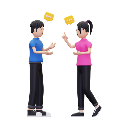 Conversation between male and female  3D Icon