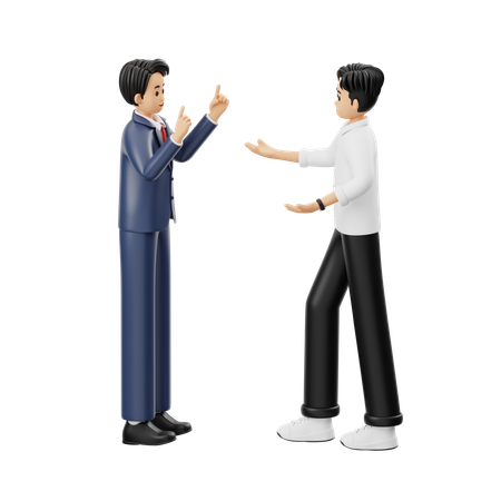 Conversation Between Two People  3D Illustration