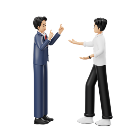 Conversation Between Two People  3D Illustration