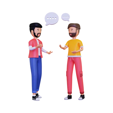 Conversation between two people  3D Illustration