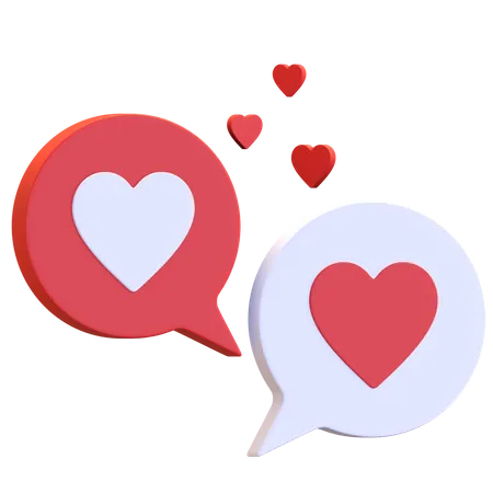 Chat En Couple Et Symbole De Conversation Amoureuse Icone De La Saint Valentin Illustration Du Rendu 3 D 3D Illustration