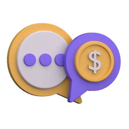 Conversation de paiement  3D Icon