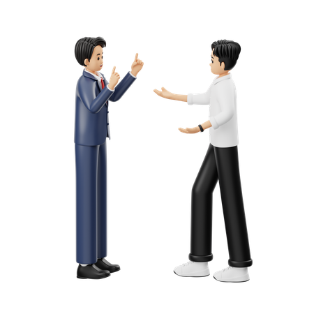 Conversation entre deux personnes  3D Illustration