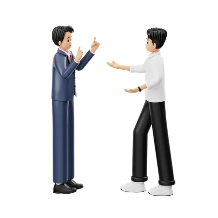 Conversation entre deux personnes  3D Illustration