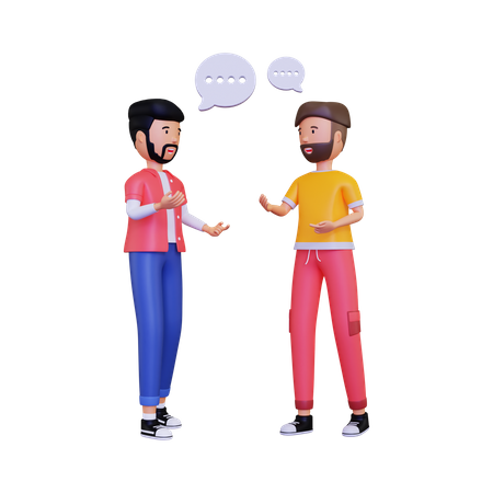 Conversation entre deux personnes  3D Illustration