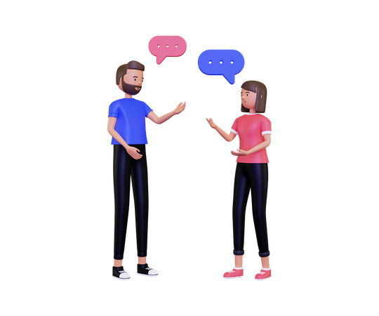 Conversation with male and female  3D Icon