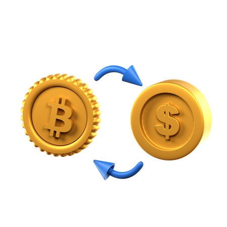 Convertir bitcoin en dollar  3D Icon