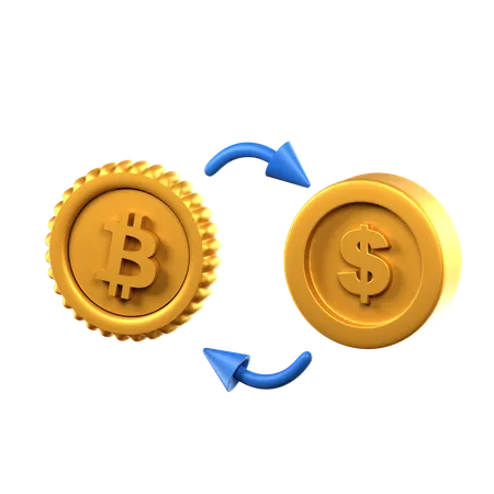 Convertir bitcoin en dollar  3D Icon