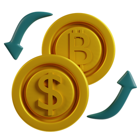Conversión de moneda criptográfica  3D Icon
