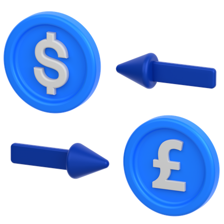 Conversion d'un dollar en euro  3D Icon