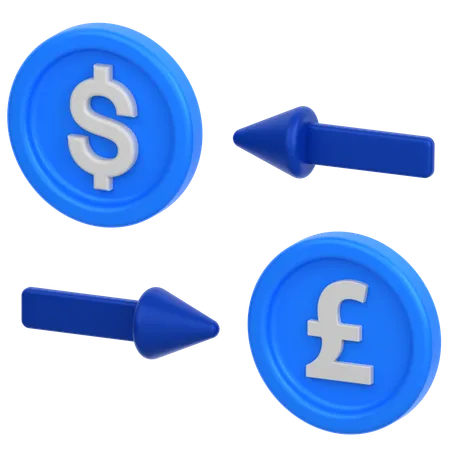 Conversion d'un dollar en euro  3D Icon