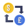 convert currency 3d logo