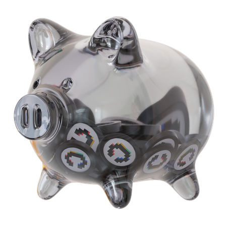 Tirelire en verre transparent Convex Finance (CVX)  3D Icon