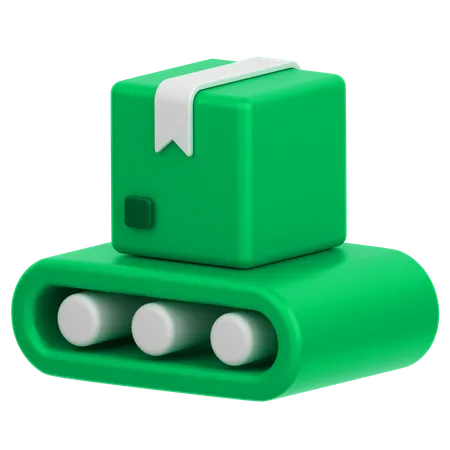 3 D Icon Of A Package On A Conveyor Belt 3D Icon