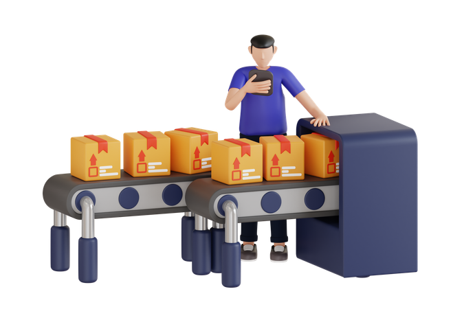 Conveyor Belt  3D Icon