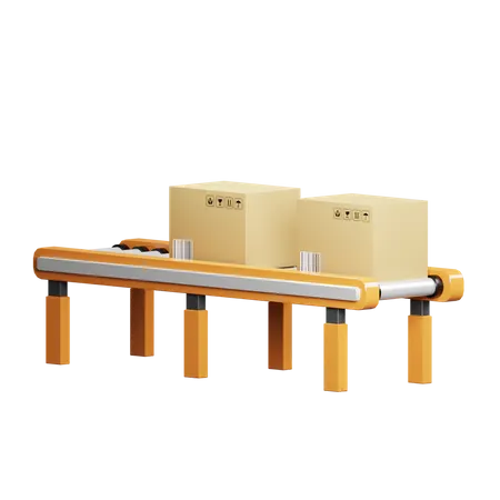Conveyor Belt  3D Illustration