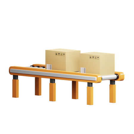 Conveyor Belt 3D Illustration