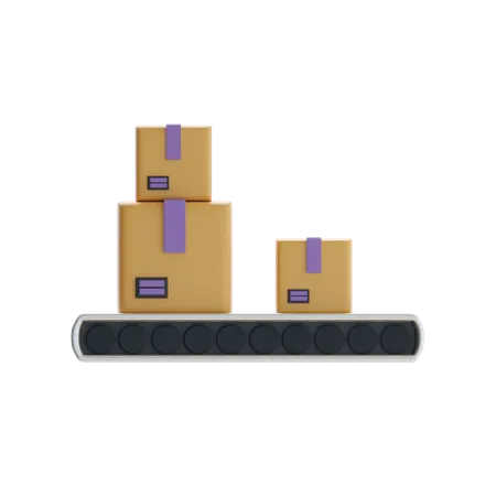 Conveyor Belt With Box  3D Icon