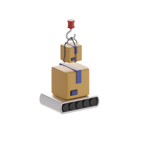 Conveyor Belt With Box  3D Icon